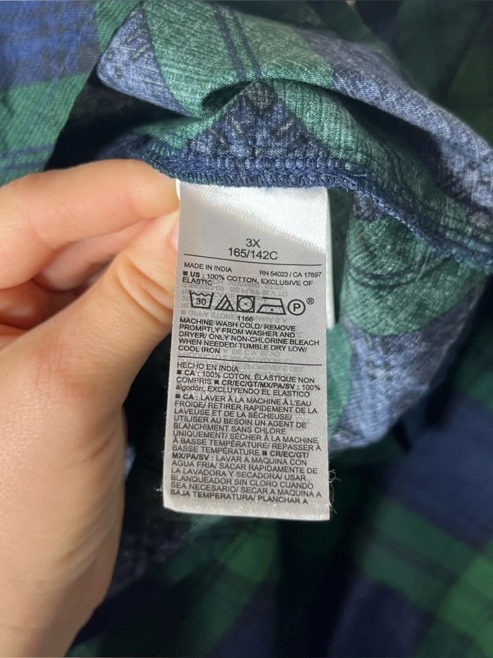 Old Navy Blue Green Plaid Puff Sleeve Peplum Top Blouse Size 3X